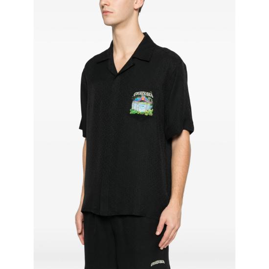 26SS 카사블랑카 반팔 셔츠 SP26 SH 003 09 VOLCA BLACK - CASABLANCA