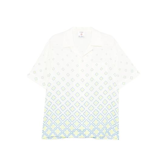 26SS 카사블랑카 반팔 셔츠 SP26 SH 003 11 MONOG WHITE BLUE