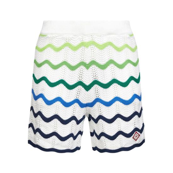 26SS 카사블랑카 숏팬츠 SP26 KW 849 02 MULTI WHITE BLUE