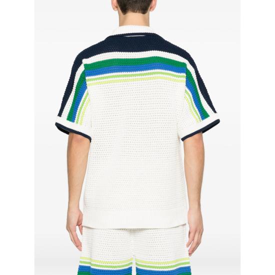 26SS 카사블랑카 반팔 셔츠 SP26 KW 1172 02 STRIP WHITE - CASABLANCA