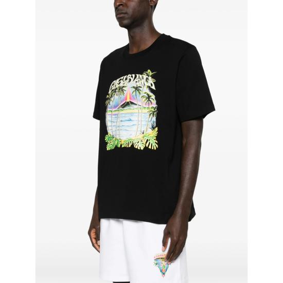 26SS 카사블랑카 반팔 티셔츠 SP26 JTS 001 21 VOLCA BLACK - CASABLANCA