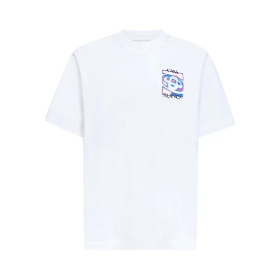 26SS 카사블랑카 반팔 티셔츠 SP26 JTS 001 07 HEAT WHITE