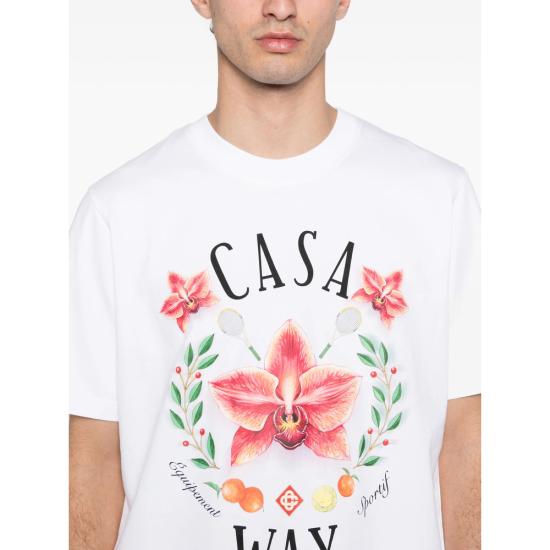 26SS 카사블랑카 반팔 티셔츠 SP26 JTS 001 15 CAWAY WHITE RED - CASABLANCA