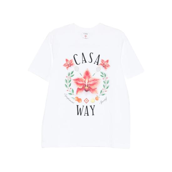 26SS 카사블랑카 반팔 티셔츠 SP26 JTS 001 15 CAWAY WHITE RED