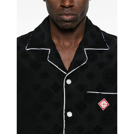 26SS 카사블랑카 반팔 셔츠 SP26 SH 085 02 BLACK - CASABLANCA