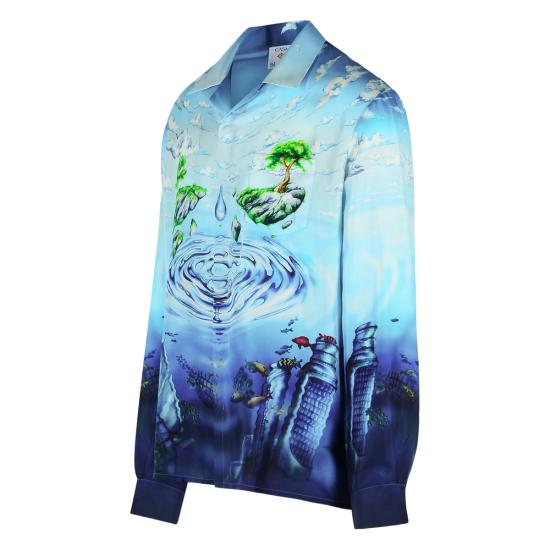 26SS 카사블랑카 긴팔 셔츠 SP26 SH 006 01 LOSAT BLUE - CASABLANCA