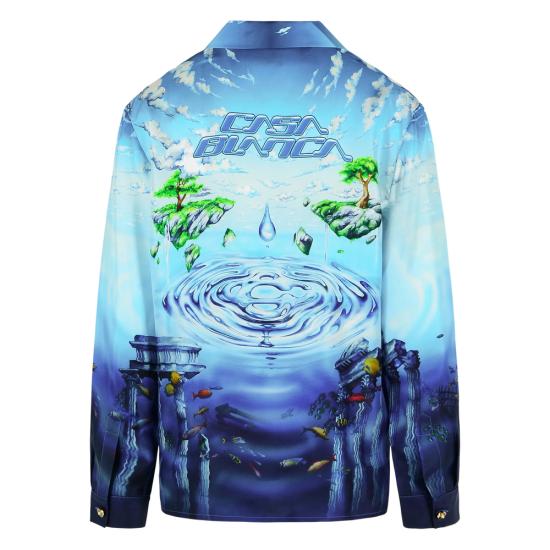 26SS 카사블랑카 긴팔 셔츠 SP26 SH 006 01 LOSAT BLUE - CASABLANCA