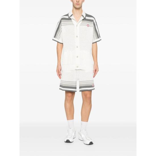 26SS 카사블랑카 반팔 셔츠 SP26 KW 933 01 WHGRE WHITE GREY - CASABLANCA