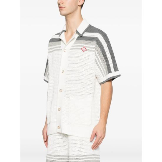 26SS 카사블랑카 반팔 셔츠 SP26 KW 933 01 WHGRE WHITE GREY - CASABLANCA
