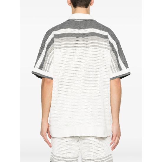 26SS 카사블랑카 반팔 셔츠 SP26 KW 933 01 WHGRE WHITE GREY - CASABLANCA