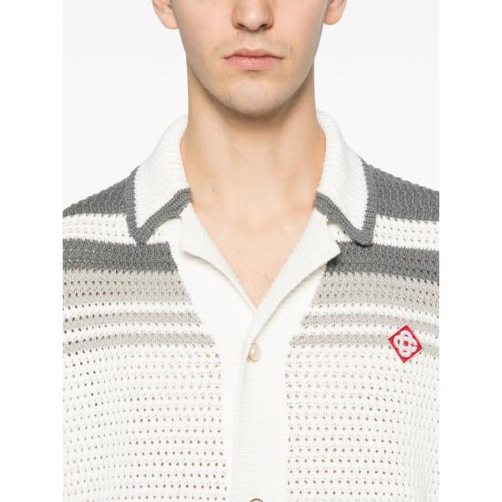 26SS 카사블랑카 반팔 셔츠 SP26 KW 933 01 WHGRE WHITE GREY - CASABLANCA