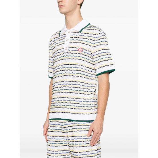 26SS 카사블랑카 폴로 티셔츠 SP26 KW 1260 01 MULTI WHITE - CASABLANCA
