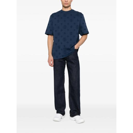 26SS 카사블랑카 반팔 티셔츠 SP26 JTS 044 03 APPMO BLUE - CASABLANCA