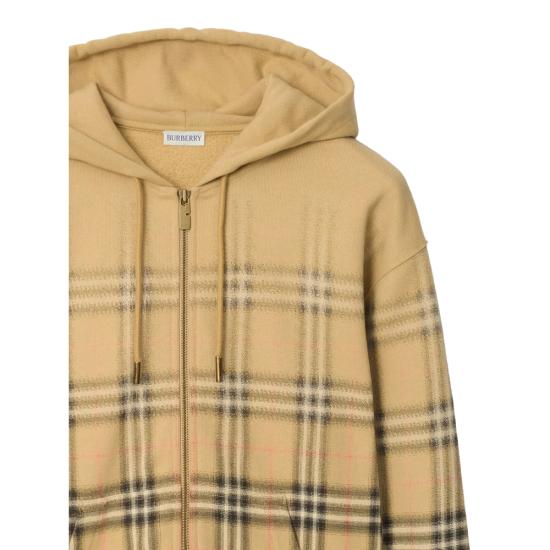 26SS 버버리 그라디언트 체크 코튼 집 후드 8119034 RORY DEG B9368 NEUTRALS BLACK - BURBERRY