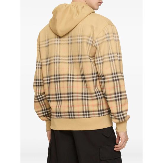 26SS 버버리 그라디언트 체크 코튼 집 후드 8119034 RORY DEG B9368 NEUTRALS BLACK - BURBERRY