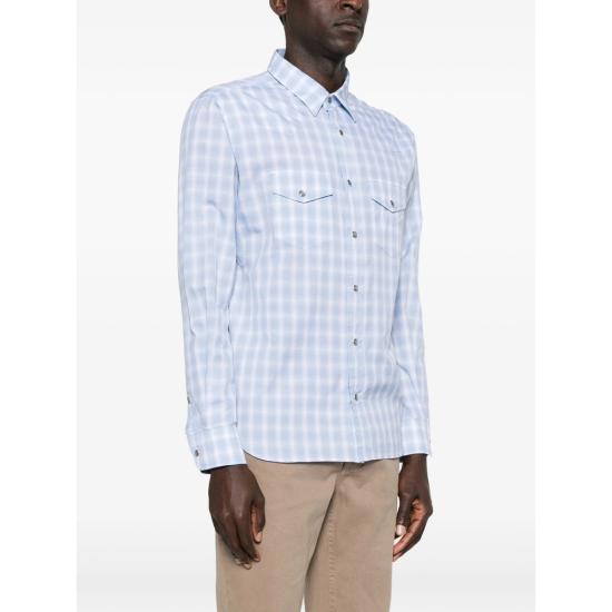 26SS 톰포드 긴팔 셔츠 FMC312 HDS001 WUA BLUE WHITE - TOMFORD