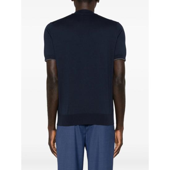 26SS 브루넬로 쿠치넬리 반팔 티셔츠 M29800104 CW425 BLUE - BRUNELLO CUCINELLI