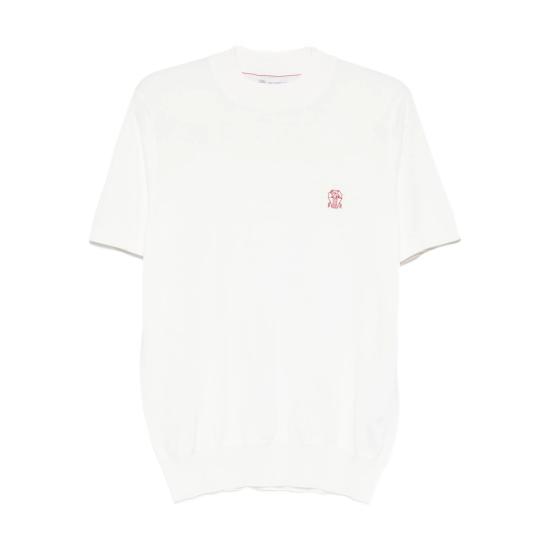 26SS 브루넬로 쿠치넬리 반팔 티셔츠 M29800104 CON63 WHITE