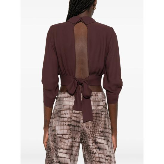 26SS 엘리자베타프랜치 블라우스 CA14761E2 644 BROWN - ELISABETTA FRANCHI