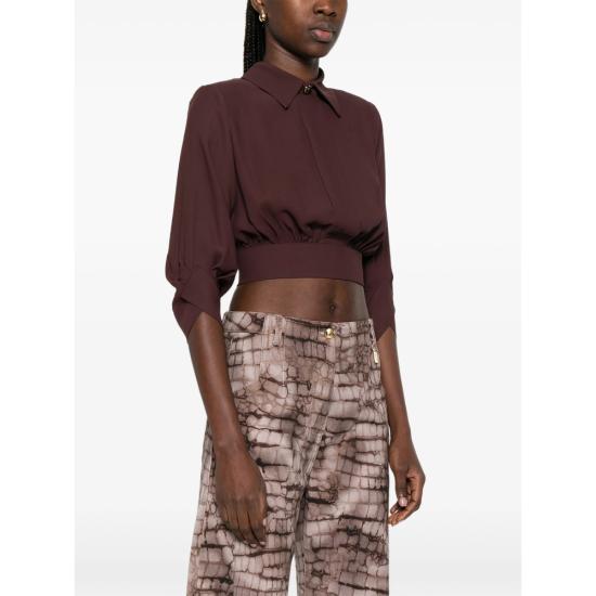 26SS 엘리자베타프랜치 블라우스 CA14761E2 644 BROWN - ELISABETTA FRANCHI