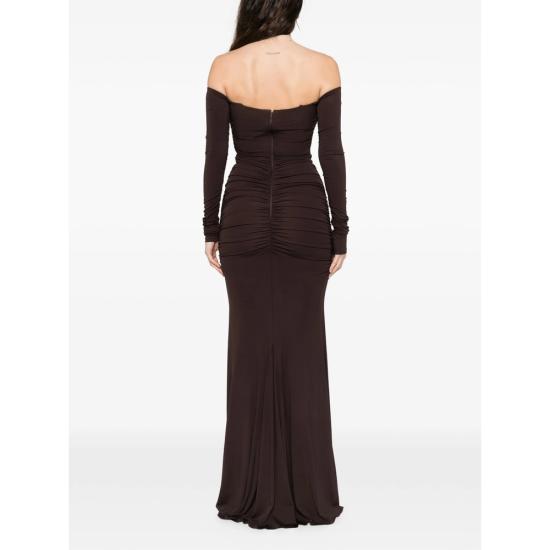 26SS 엘리자베타프랜치 롱 원피스 ABR1061E2 EV9 BROWN - ELISABETTA FRANCHI