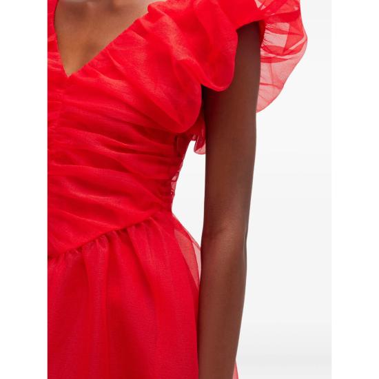 26SS 가니 오간자 러치드 드레스 A1030197 05P RED - GANNI