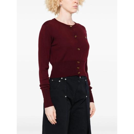 26SS 비비안웨스트우드 베아 크롭드 가디건 1803002U Y0006 H410 RED - VIVIENNE WESTWOOD