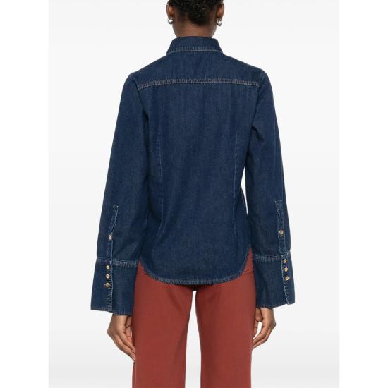 26SS 세븐포올맨카인드 셔츠 7U5D0D16 SHAPED 1ZI BLUE - 7 FOR ALL MANKIND