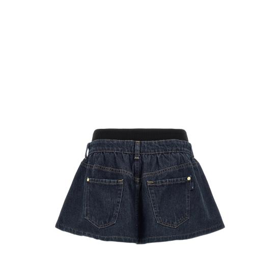 26SS 세븐포올맨카인드 데님 스커트 7U4S0E52 BANDED 1ZI BLUE BLACK - 7 FOR ALL MANKIND