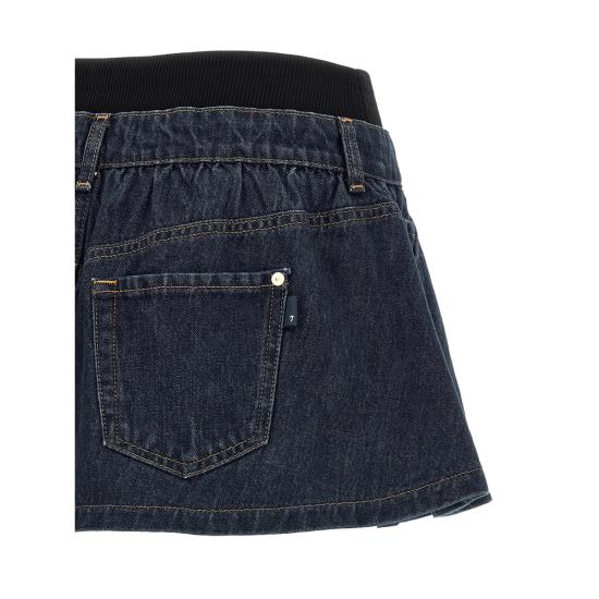 26SS 세븐포올맨카인드 데님 스커트 7U4S0E52 BANDED 1ZI BLUE BLACK - 7 FOR ALL MANKIND