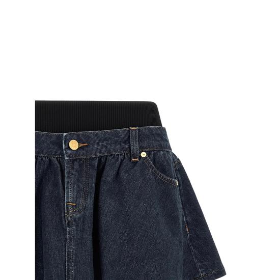 26SS 세븐포올맨카인드 데님 스커트 7U4S0E52 BANDED 1ZI BLUE BLACK - 7 FOR ALL MANKIND