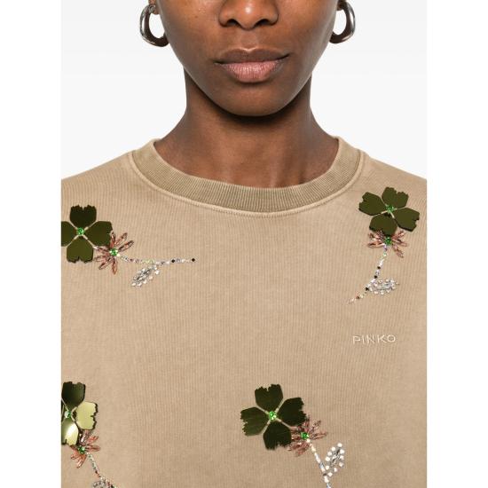 26SS 핑코 긴팔 티셔츠 106302 A34L C88 NEUTRALS - PINKO