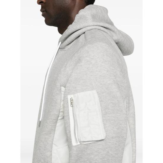 26SS 사카이 후드 티셔츠 SCM 325 381 GREY WHITE - SACAI