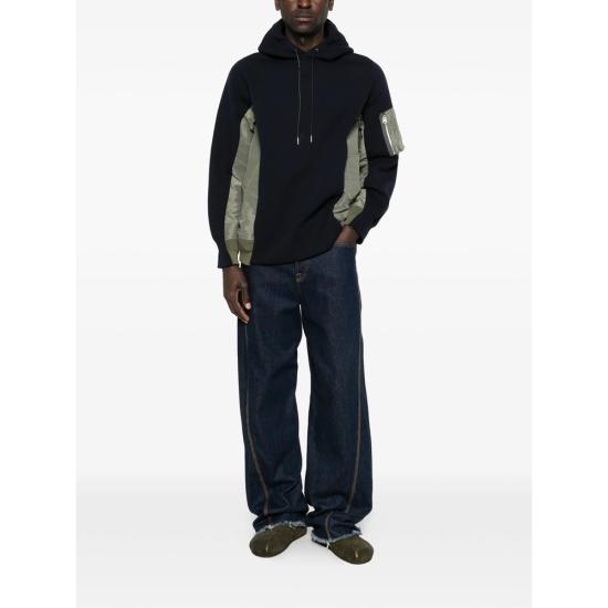 26SS 사카이 후드 티셔츠 SCM 325 212 BLUE GREEN - SACAI