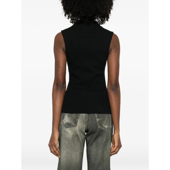 26SS 르메르 어시메트리컬 피티드 탑 TS0004 LJ1030 BK999 BLACK - LEMAIRE