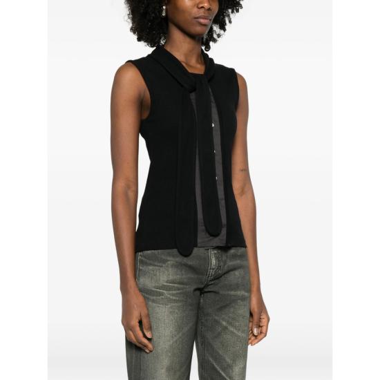 26SS 르메르 어시메트리컬 피티드 탑 TS0004 LJ1030 BK999 BLACK - LEMAIRE