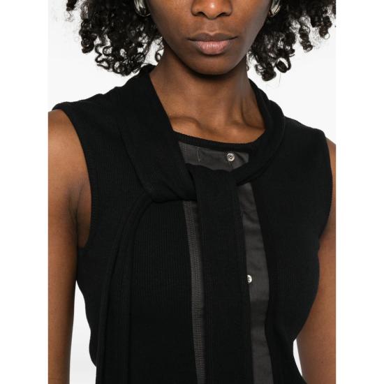 26SS 르메르 어시메트리컬 피티드 탑 TS0004 LJ1030 BK999 BLACK - LEMAIRE