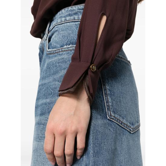 26SS 엘리자베타프랜치 블라우스 CB00261E2 644 BROWN NEUTRALS - ELISABETTA FRANCHI