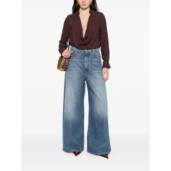 26SS 엘리자베타프랜치 블라우스 CB00261E2 644 BROWN NEUTRALS - ELISABETTA FRANCHI