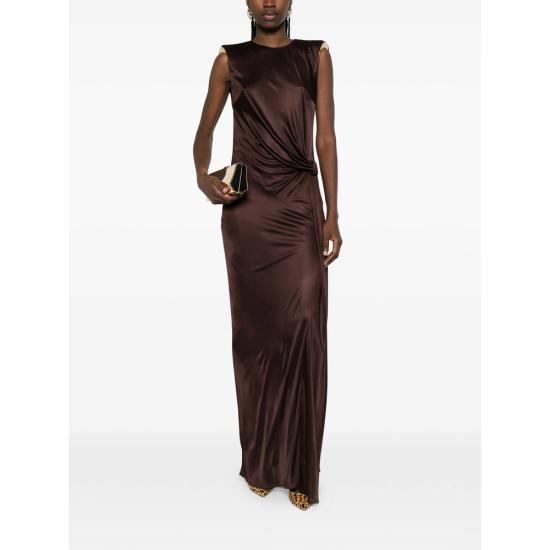 26SS 엘리자베타프랜치 롱 원피스 ABR2461E2 644 BROWN - ELISABETTA FRANCHI