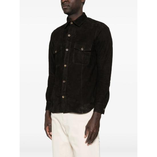 26SS Rifugio 긴팔 셔츠 26E340 SUEDE SO75 BROWN - OTHER BRANDS