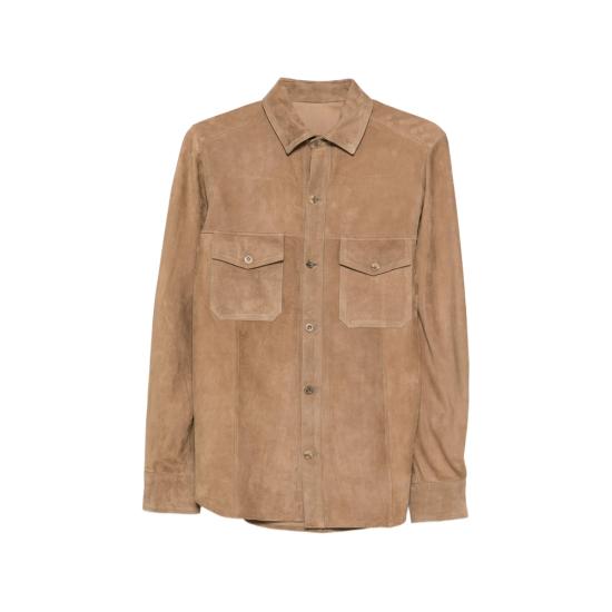 26SS Rifugio 긴팔 셔츠 26E340 SUEDE SO16 BROWN
