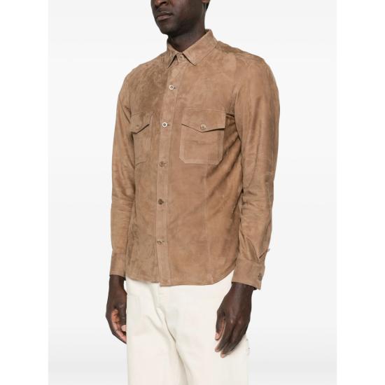 26SS Rifugio 긴팔 셔츠 26E340 SUEDE SO16 BROWN - OTHER BRANDS