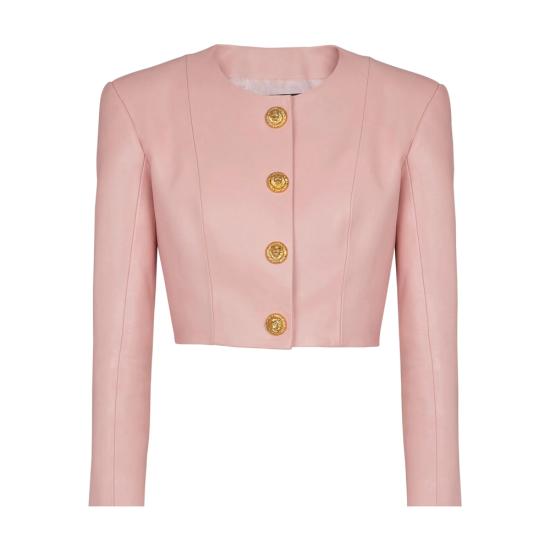 26SS 발망 가죽 자켓 GF1SD252 LE04 4HR PINK