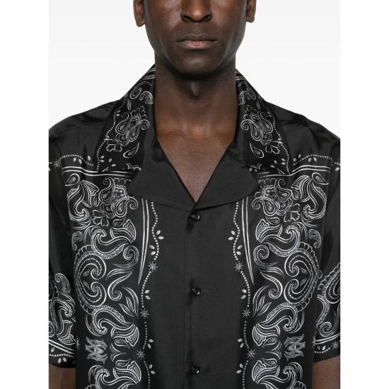 26SS 아미리 반팔 셔츠 AMTOSH1049 BLACK BLACK WHITE - AMIRI