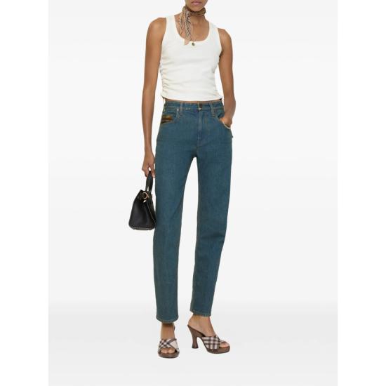 26SS 버버리 미드라이즈 스트레이트 진 8118499 DALIA CHK A1322 BLUE - BURBERRY