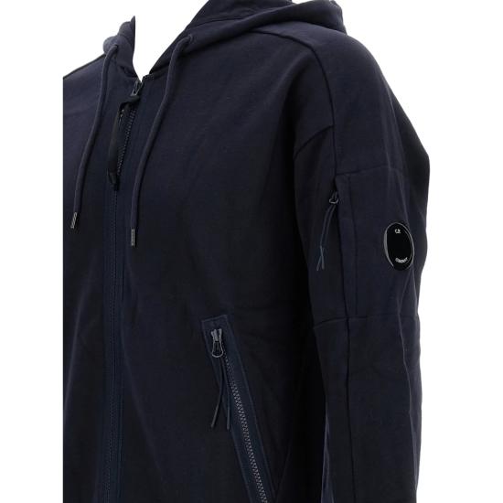 26SS 씨피 컴퍼니 다이애그널 레이즈드 플리스 후드 풀 집 스웨트셔츠 MSS716A00 5086W 888 BLUE - C.P. COMPANY