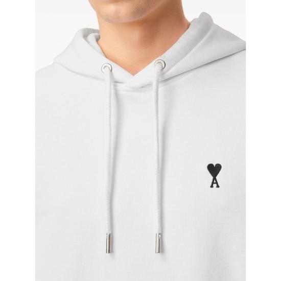 26SS 아미 스몰 하트 로고 후드 티셔츠 HSW764 730 100 WHITE - AMI