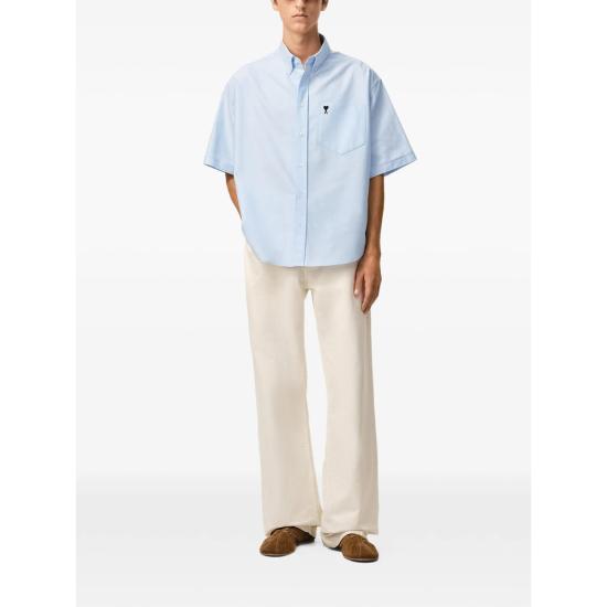 26SS 아미 반팔 셔츠 HSH823 CO0031 450 BLUE - AMI