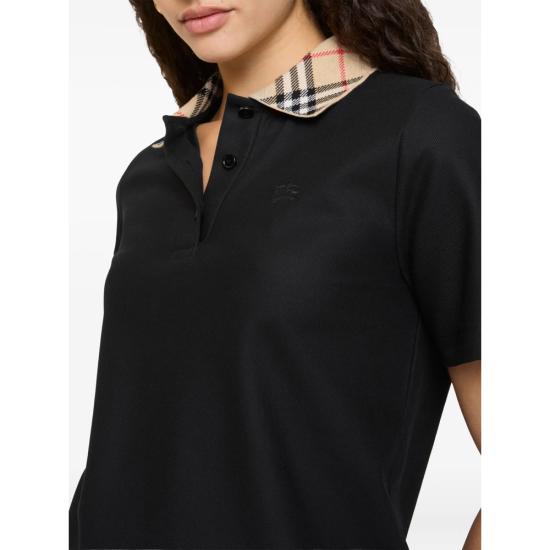 26SS 버버리 체크 칼라 코튼 폴로셔츠 8119392 IMOGEN CHK A1189 BLACK - BURBERRY